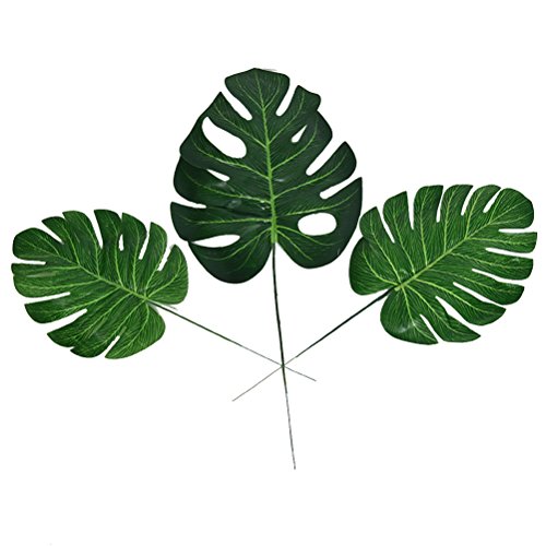 WINOMO hojas de Palma artificiales - planta artificial para decoración de fiesta Luau hawaiano playa fiesta temática 10pcs - L