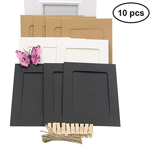 WINOMO Marco de foto de papel Decoración de pared con cuerda y clip Bordes de decoración Marco de papel