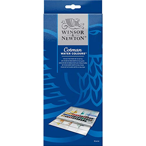 Winsor & Newton Cotman Acuarela, Medio Godets, 45 Farben, Studio Set