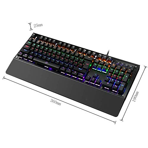 Wired teclado de la computadora teclado de máquina de escribir Teclado USB Teclado Teclado retroiluminado juego mecánico, computadora de escritorio ajustable E-Sports teclado de carga rápida fresca Ef