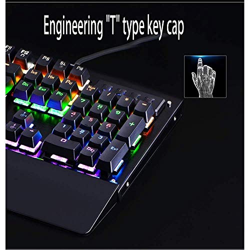 Wired teclado de la computadora teclado de máquina de escribir Teclado USB Teclado Teclado retroiluminado juego mecánico, computadora de escritorio ajustable E-Sports teclado de carga rápida fresca Ef