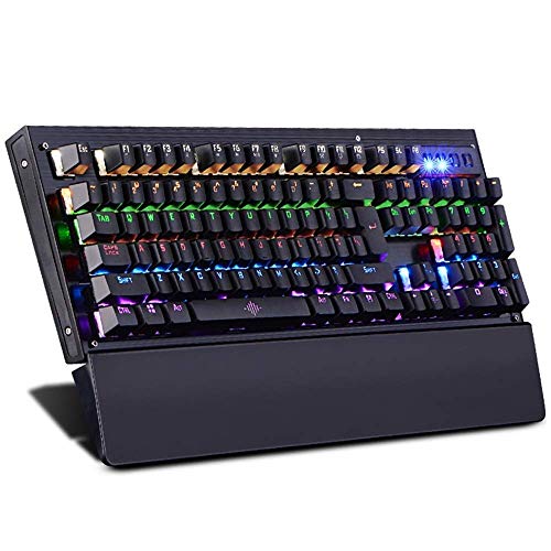 Wired teclado de la computadora teclado de máquina de escribir Teclado USB Teclado Teclado retroiluminado juego mecánico, computadora de escritorio ajustable E-Sports teclado de carga rápida fresca Ef