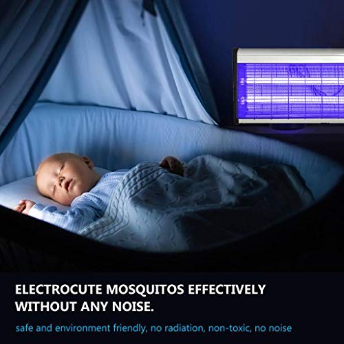 WISKEO Lámpara Mata Insectos Electrico UV, Anti Mosquitos Innovagoods, Sin Sustancias QuíMicas SuspensióN Atrapa para Zancudos Insectos 40W