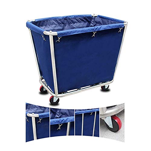 WLGG Carro ， Carro médico ， Coche comedor ， Recoger ， Carro médico Carro de almacenamiento con ruedas del Hotel Blue Lavandería con ruedas, Recogedor de ropa resistente Carro de lino con cubierta ext