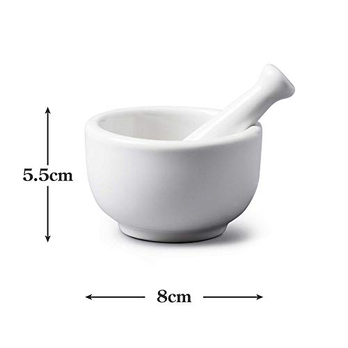 WM Bartleet & Sons 1750 T360 Mortero tradicional de porcelana blanca de 7 cm