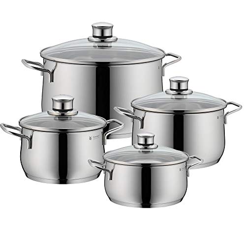 WMF Diadem Plus Batería de Cocina, Acero Inoxidable Pulido, 4 Piezas