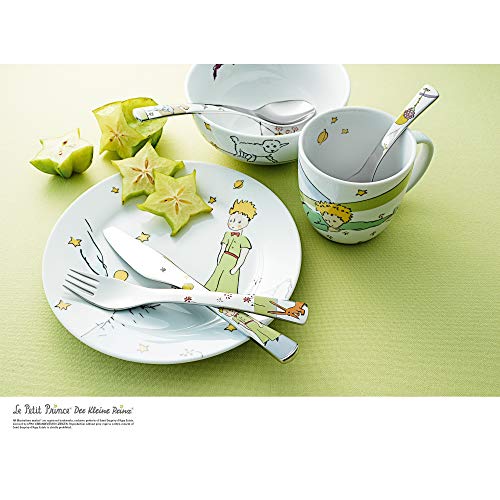 WMF El Principito - Cubertería para niños 4 piezas (tenedor, cuchillo de mesa, cuchara y cuchara pequeña) (WMF Kids infantil)