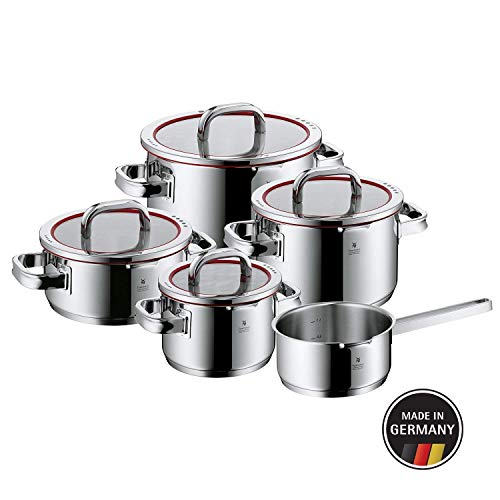 WMF Function 4 - Batería de Cocina, Cromargan Acero Inoxidable, 1 Cacerola de 16 cm, 3 Ollas altas con Tapa, 1 olla de cocción con tapa , 5 Piezas (Reacondicionado)