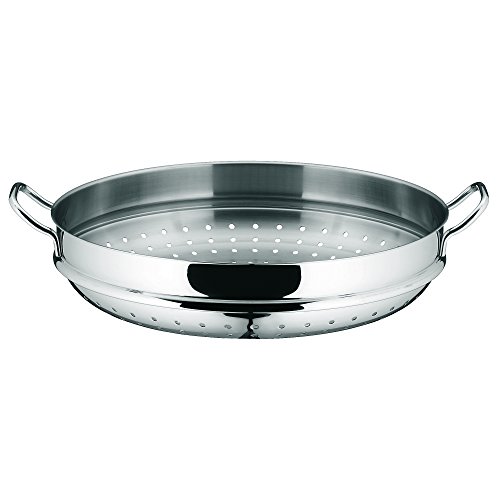 WMF Gourmet Plus Wok con Tapa de Cristal (4 Piezas), Acero Inoxidable Pulido, 36 cm