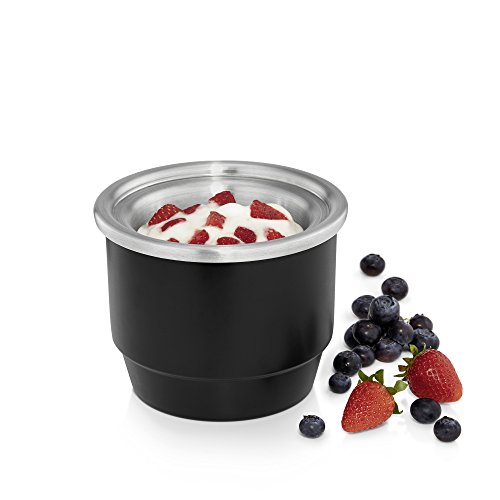 WMF Kitchenminis - Heladera 3 en 1, yogur helado, sorbete, helado, 12 W, pantalla cristal, función contador, incluye cuchara de helados, 300 ml, acabados acero inoxidable cromargan mate