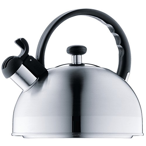 WMF ORBIT Hervidor de agua con silbato 1.5 L, hervidor de agua con flauta, acero inoxidable Cromargan, inducción