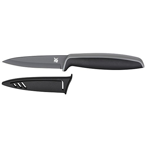 WMF Touch Cocinero, Cuchillo con Funda Protectora, Hoja Especial de Acero con Revestimiento Antiadherente, Afilado, Cerámica, Negro, 20 cm