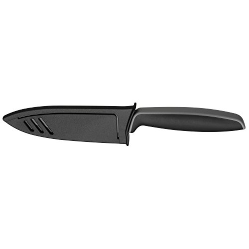 WMF Touch Juego de 2 Cuchillos con Funda Protector Color negro, Cuchillo de Cocina 24 cm y Cuchillo Multiusos de 20.5 cm