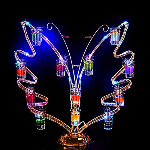 WMX Forma Resplandeciente Copa De Vino Holder-Color De La Mariposa Leds Duraderos Titulares Copa De Vino, Family Bar Cafetería Restaurante Privatizable (24 Hoyos De Copa)