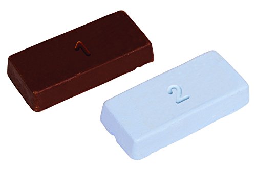 Wolfcraft 2134000 2134000-2 pastas para Preparar y terminar de pulir marrón: para prepulido, Azul: para Pulido Final, Set de 2 Piezas