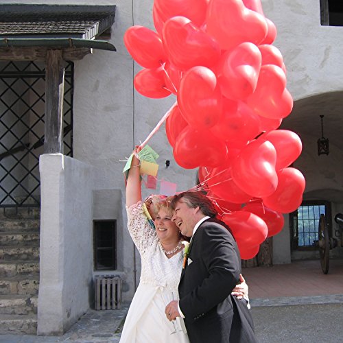 WolinTek [100 Piezas] Globos Corazon Rojo, Globos de Fiesta para Boda cumpleaños Globos Fiesta