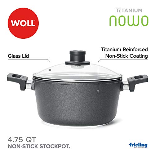 Woll nowo Titanium - Cazuela (Hierro Forjado, con 2 Asas, con Tapa de Seguridad)