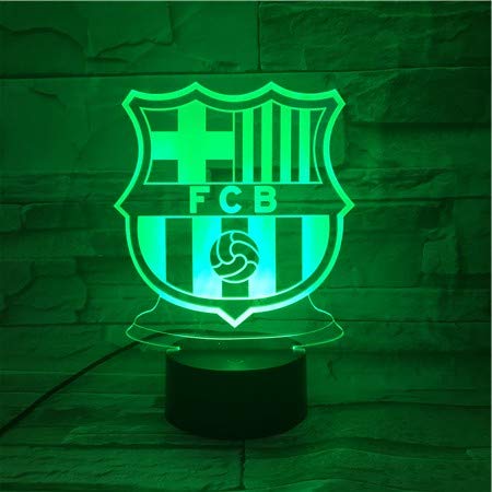 WoloShop Lampara LED FC Barcelona Cambia Color USB Luz Nocturna