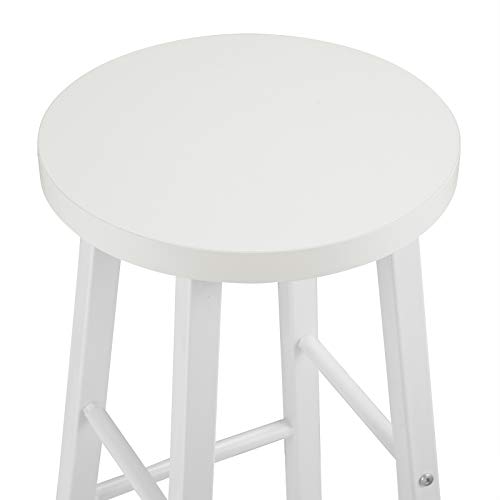 WOLTU 2X Taburete de Bar Muebles Cocina Silla de Comedor Taburete Alto para Salon Cocina Estructura de Metal, MDF Blanco BH130ws-2