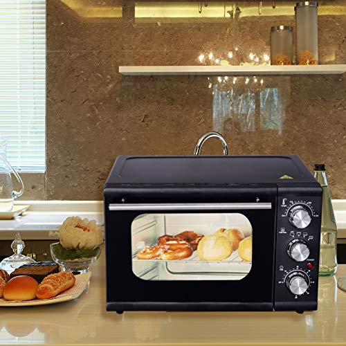 WOLTU Horno Eléctrico de Sobremesa 1300W 15 litros 41 x 27 x 28,5 cm Temperatura hasta 230ºc Horno Tostador Mini Multifunción Negro BF04sz