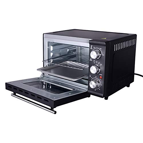 WOLTU Horno Eléctrico de Sobremesa 1300W 15 litros 41 x 27 x 28,5 cm Temperatura hasta 230ºc Horno Tostador Mini Multifunción Negro BF04sz