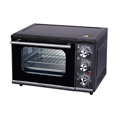 WOLTU Horno Eléctrico de Sobremesa 1300W 15 litros 41 x 27 x 28,5 cm Temperatura hasta 230ºc Horno Tostador Mini Multifunción Negro BF04sz