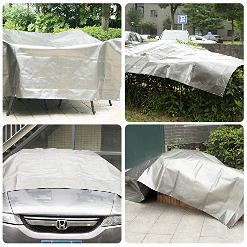 WOLTU Lona Impermeable Lona de Protección, Duradera con Ojales para Muebles, Jardín, Piscina, Coche 180 g/m2 Gris 3x4m GZ1178m2