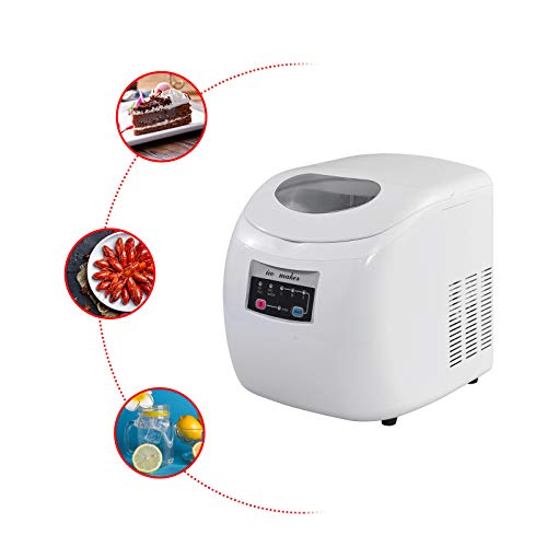 WOLTU Máquina para Hacer Hielo,Silenciosa 120W Máquina de Hacer Cubitos de Hielo 12KG/24H Fabricadora de Cubitos 2.8L Ice Maker Blanco EM03ws