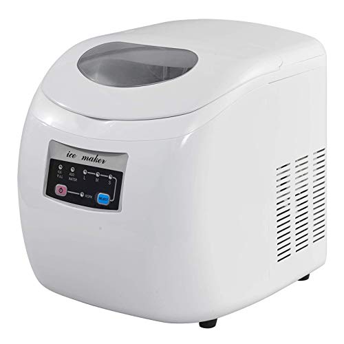 WOLTU Máquina para Hacer Hielo,Silenciosa 120W Máquina de Hacer Cubitos de Hielo 12KG/24H Fabricadora de Cubitos 2.8L Ice Maker Blanco EM03ws