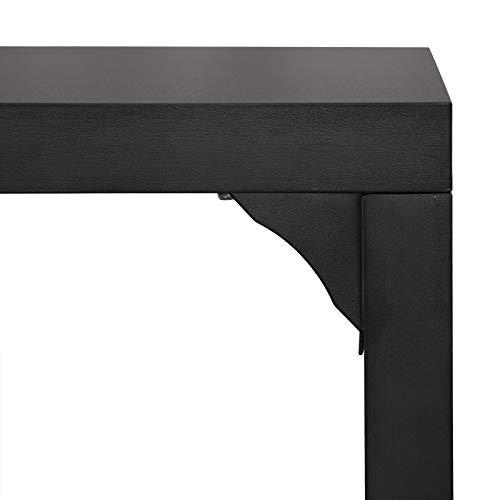 WOLTU Mesa de Bar Mesa de Bistro Mesa de Comedor con 3 Estantes, Giratorio Estructura de Metal, MDF, 134x38x112cm (WxDxH) Negro BT27sz