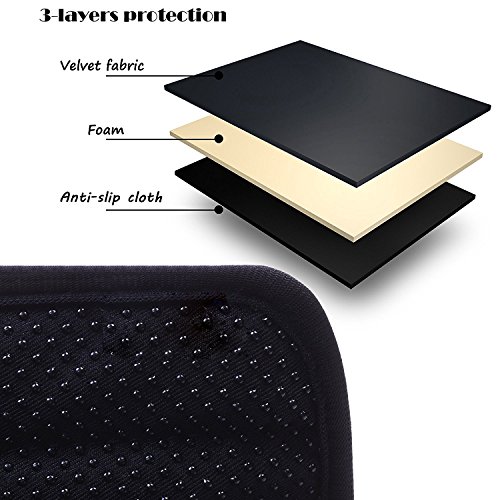 Wommty 2 Paquete de Negro Suave Ajustable Cómodo Terciopelo Cubierta del Apoyabrazoss Protectores para Ordenador de Cubiertas de la Silla Oficina, Casa