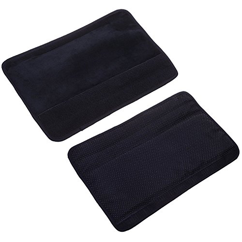 Wommty 2 Paquete de Negro Suave Ajustable Cómodo Terciopelo Cubierta del Apoyabrazoss Protectores para Ordenador de Cubiertas de la Silla Oficina, Casa