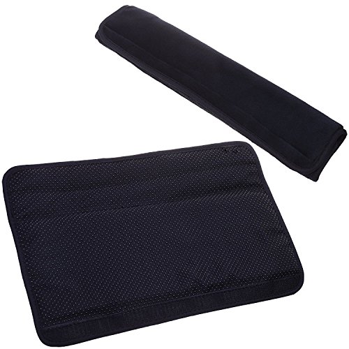 Wommty 2 Paquete de Negro Suave Ajustable Cómodo Terciopelo Cubierta del Apoyabrazoss Protectores para Ordenador de Cubiertas de la Silla Oficina, Casa