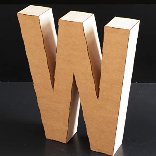 Wood Addicts Letras 3D de Madera de 58 cms. Kit a Montar. Abecedario Completo, para decoración Interior, Fiestas, Bodas, Aniversarios, bautizos, comuniones, etc. (D)