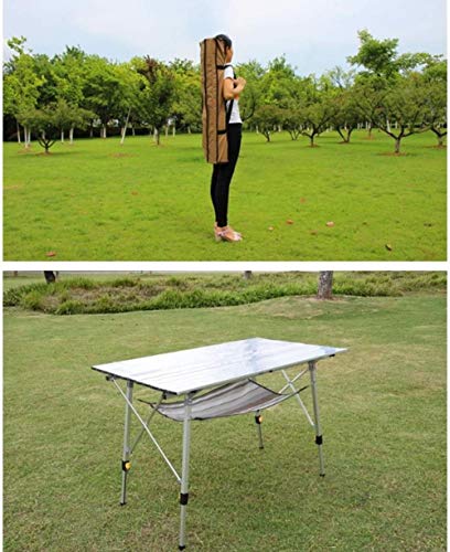 Woodtree Silla de Playa Plegable Tabla de aleación de Aluminio elevable Conjunto de Mesa y Ultraligera de Mesa de Picnic Camping Barbacoa Portátil