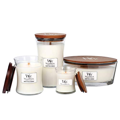 WoodWick vela aromática en forma de elipse, té blanco con jazmín