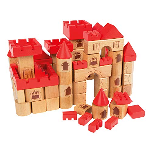 WOOMAX - Castillo medieval en madera 100 piezas (ColorBaby 46210)