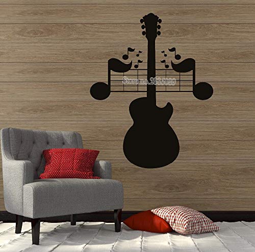 wopiaol Calcomanía de Pared Grande Partitura Guitarra Instrumento Musical Arte Mural Calcomanía de Pared Calcomanías Sofá Fondo Decoración Vinilo Pegatinas L