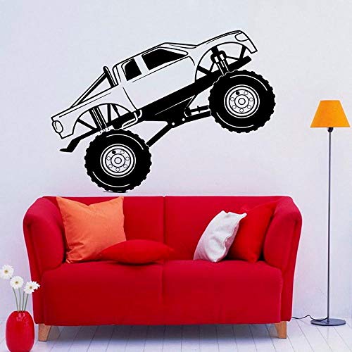 wopiaol Monster Truck Tatuajes de Pared Vinilo Cross Country Racing Car Sticker Murales de Arte Garaje Interior habitación para niños Decoración para el hogar extraíble