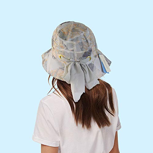 wopiaol Sombrero de Sol de Aleros Grandes para Mujer, Sombrero de Olla de Pescador Plegable de Verano, Playa de Verano, Sombrero para el Sol al Aire Libre Junto al mar