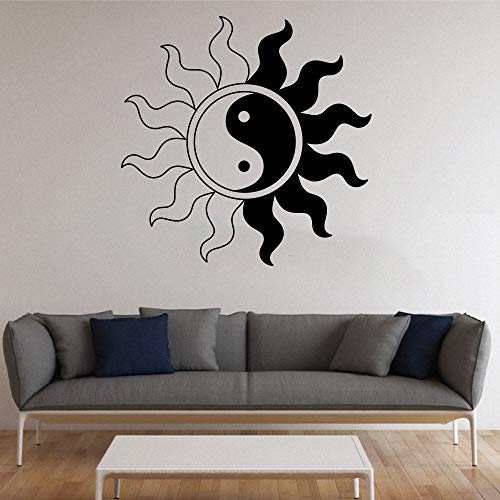 wopiaol Yin Yang Etiqueta de la Pared Yoga Fitness Studio Yin Yang Etiqueta de la Pared Impermeable removible Vinilo decoración para Dormitorio Sala de Estar