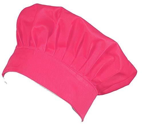 Work Team Gorro liso cocinero con velcro adaptable. Unisex Rosa Fucsia UNICA