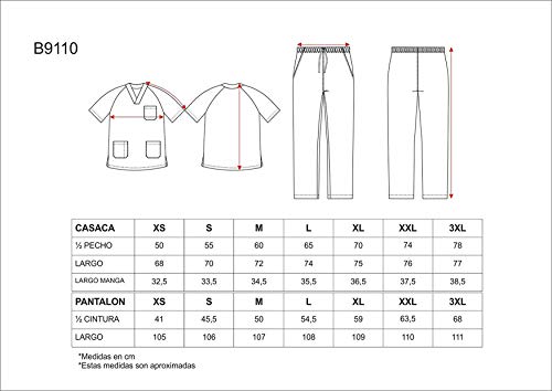 Work Team Uniforme Sanitario, con elástico y cordón en la Cintura, Casaca y Pantalon Unisex Blanco 3XL