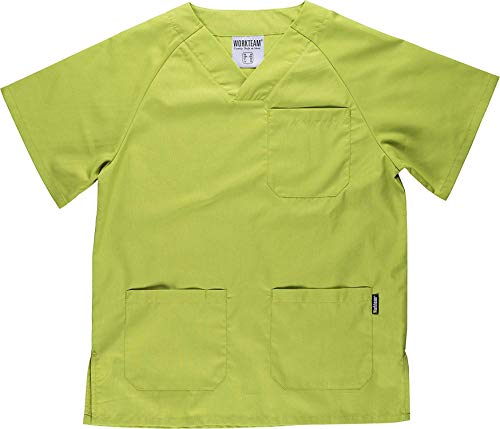 Work Team Uniforme Sanitario, con elástico y cordón en la Cintura, Casaca y Pantalon Unisex Verde Manzana S