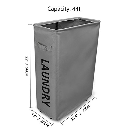 WOWLIVE Cesto para la Colada Delgada sobre Rueda Práctica asa Plegable Cesta de lavandería Rectangular Impermeable colector de Ropa para el hogar clasificador de lavadero