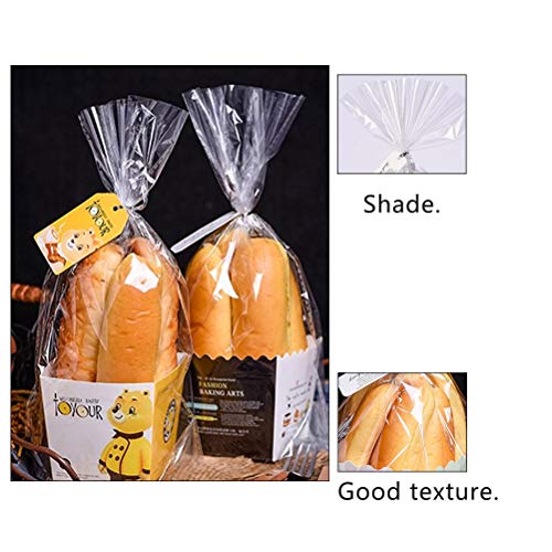 WOWOSS 100Pcs Bolsas de Celofán Transparentes Bolsas OPP Bolsas de Plástico de Caramelos para Galletas, Panadería, Dulces, Regalos (28 x 14 x 7.6 cm)