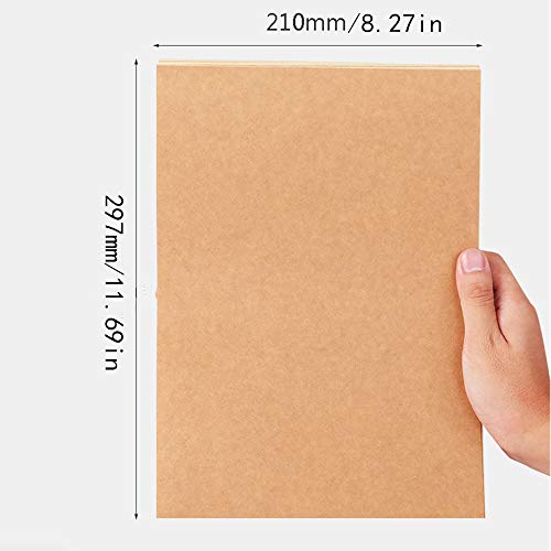 WOWOSS 50 Hojas Papel Kraft Autoadhesivo A4, 80g Etiqueta Kraft Papel A4 Autoadhesiva Impresión Marrón Copia Papel para Impresora Láser de Inyección de Tinta