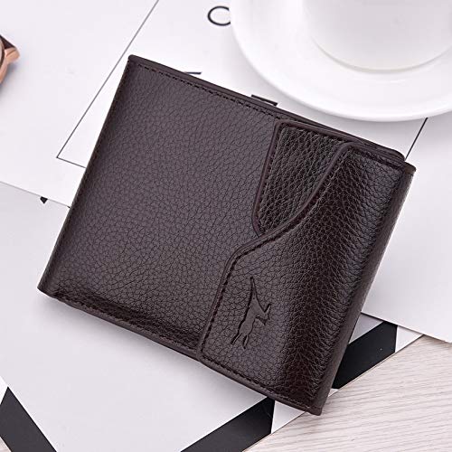 wpaacb Cartera Tarjetero Billeteras Hombre Piel Carteras para Hombres Bloqueo RFID Cartera de Cuero De los Hombres Cartera RFID Bloqueo Billetera Dark Coffee