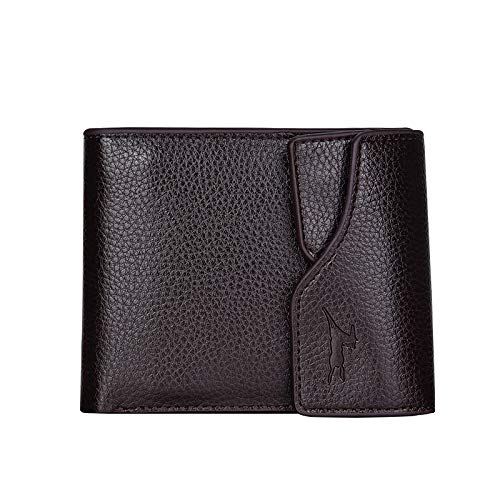 wpaacb Cartera Tarjetero Billeteras Hombre Piel Carteras para Hombres Bloqueo RFID Cartera de Cuero De los Hombres Cartera RFID Bloqueo Billetera Dark Coffee