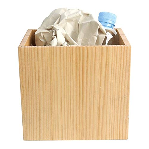 WPL Cubo de Basura Papelera de Madera Papelera de Escritorio Puede Plazoleta Papelera de baño Dormitorio Dormitorio Oficina (Madera de Pino) Basurero Interior